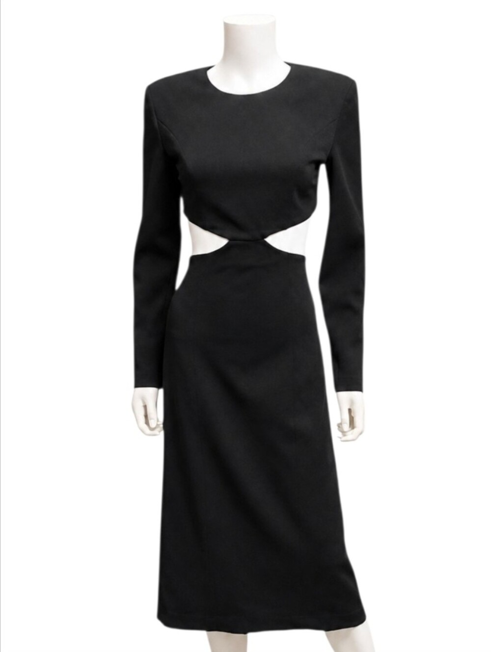 MISHA | Black Cutout Open Back Long Sleeve Midi Dress 6